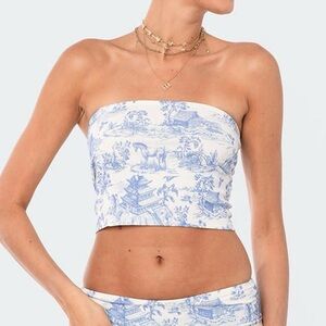 Edikted blue and white tube top